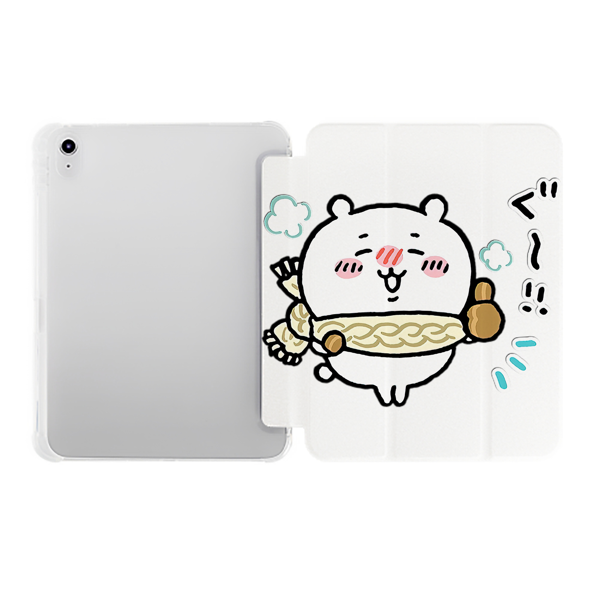 （画像用） ちいかわ ちいかわ Chii-kawa chiikawa IPad ケース ペン収納付き 三つ折りスタンド PUレザー×シリコン 対応機種9.5/10.5/10.9インチ
